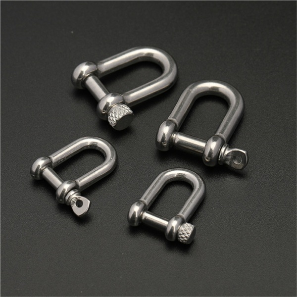 1 st Rostfri Karbinhake D Bow Shackle Fob Nyckelring Krok B