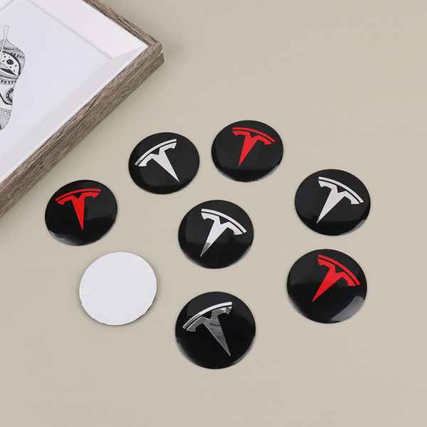 4st Hjul Center Hub Cap Kit för Tesla Model 3 Y Tesla Accesso Red