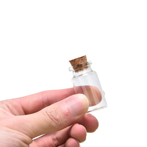 10 ST Miniglasflaskor med korkpropp genomskinlig flaskaflaska Vi 10ml-10pcs