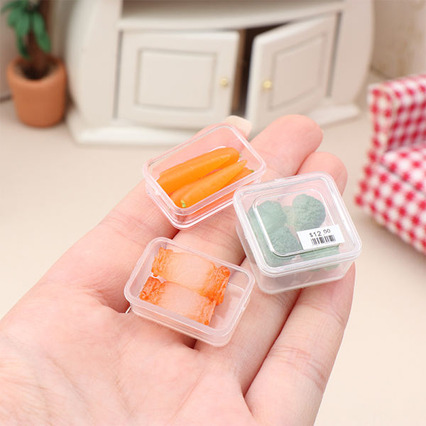 1 Box 1:12 Dockhus Mini grönsak Havsabalone/räkor/broccoli C