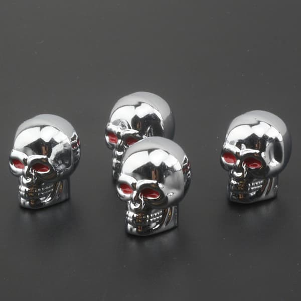 Skull Valve Caps ABS Bil Hjulpluggar För Alufälgar Däck Valv Black