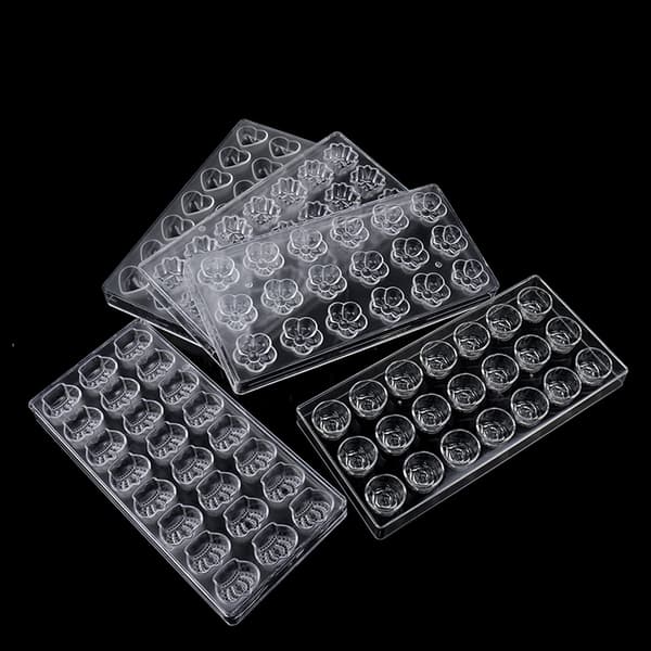3D Choklad Godis Bars Molds Bricka Plast Form Blommor Bakning E