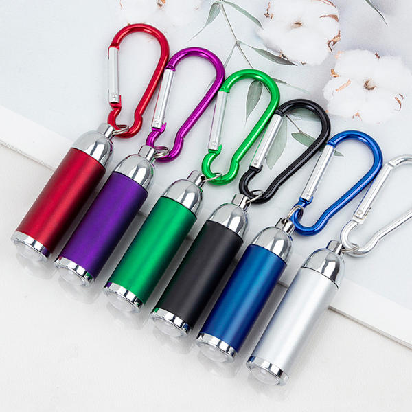 Mini LED ficklampa Torch Keychain Nyckelring Ultra Bright Portabl Blue