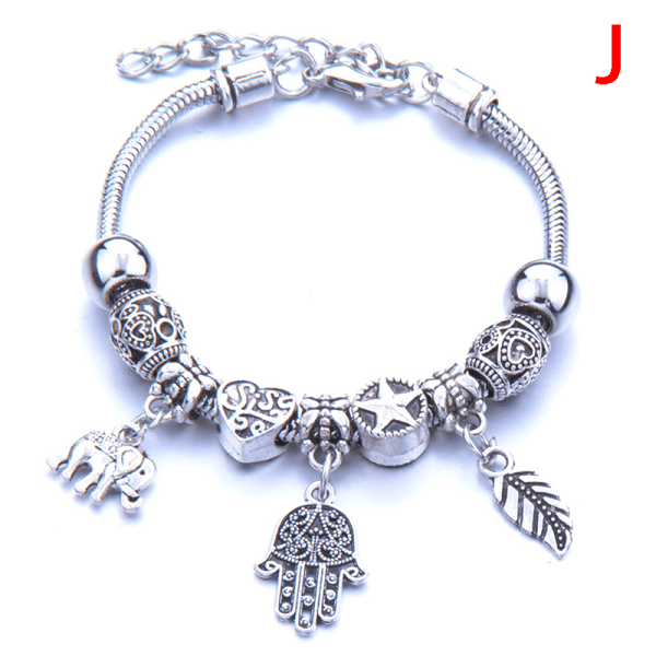 Silverpläterade pärlor hängande berlockarmband för kvinnor pärlstav Br J