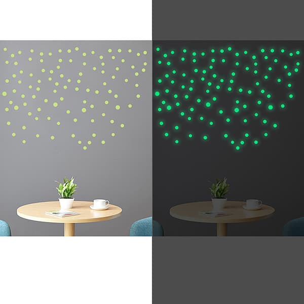 Luminous Glow In The Dark Star Round Dot Wall Stickers DIY Room 204