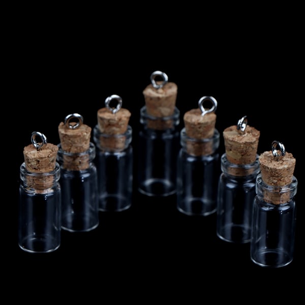 10st Miniglasflaskor Små flaskor Korkglasburkar Multi Usag