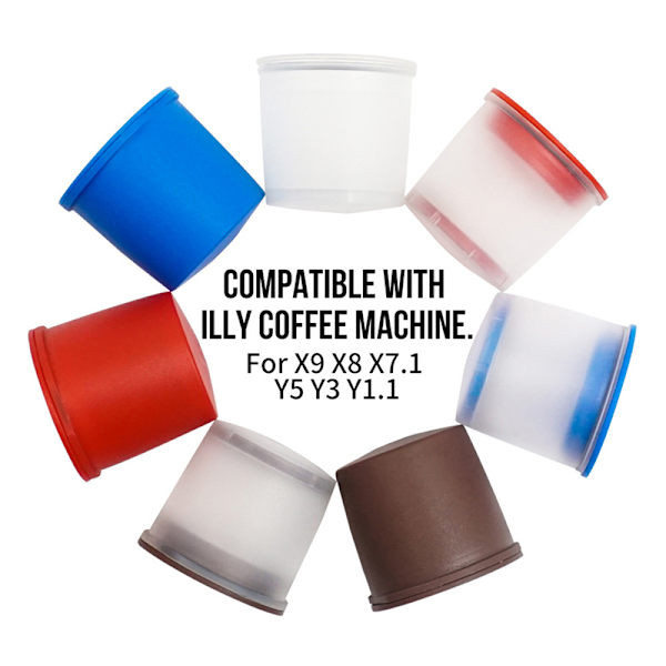 Påfyllningsbara kapselkaffekoppar Kompatibla Illy hines Refill Cof Transparent RED