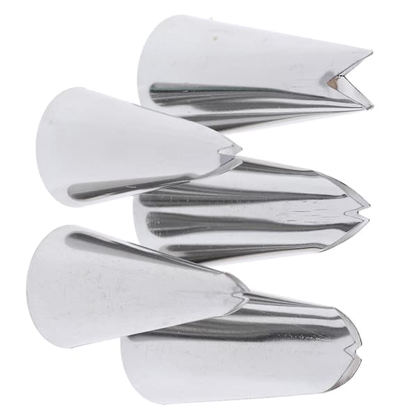 5 st Set Blad Munstycken Rostfritt Glasyr Piping Bakverk Tips För