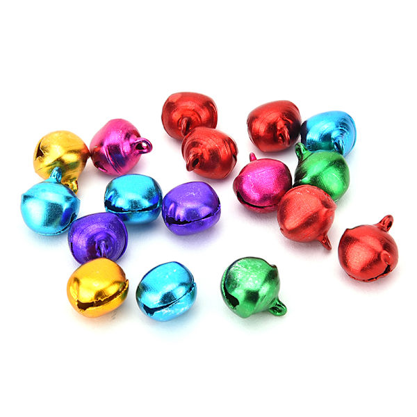 100 st/ set Små Jingle Bells Färgglada lösa pärlor dekoration 12