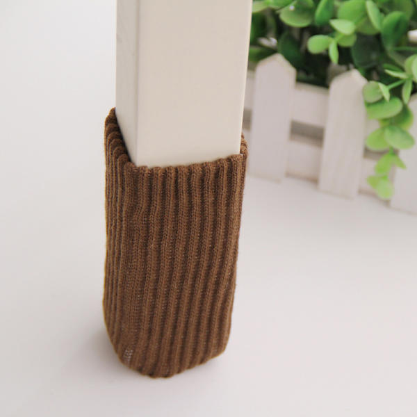 4 Styck Hög Elastisk Stickad Bordsstol Fötter Ben Strumpa Golvskydd Coffee