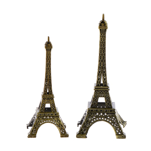 Retro Paris Eiffeltorn Modell Hem Skrivbord Brons Metall Staty 10CM