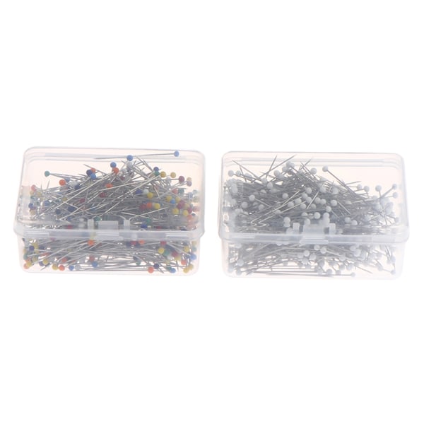 Synålar 38mm glaskulhuvud Push Quiltningsnålar för smycken 5(Colorful 500Pcs)