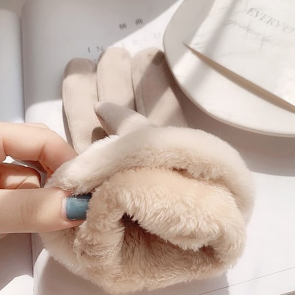 Modehandskar Höst Vinter e Furry Warm Mitts Full Fing Fleec A5