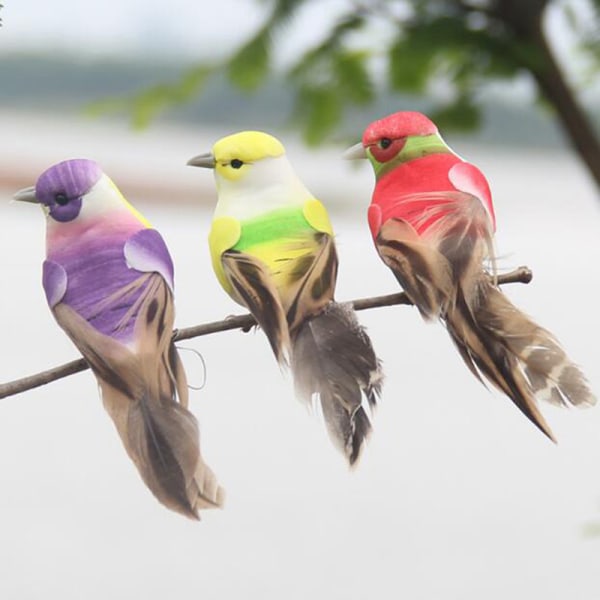 1 st konstgjorda fjäder fåglar bo dekorativa mini svalor hem