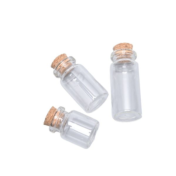 10 ST Miniglasflaskor med korkpropp genomskinlig flaskaflaska Vi 10ml-10pcs