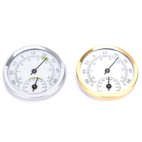 Inomhus Analog Fuktighet Temperatur Mätare Termometer Hygr Silver