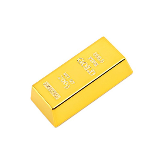 Plast Gold Bullion Simulerad Golden Brick Glittrande Guld B