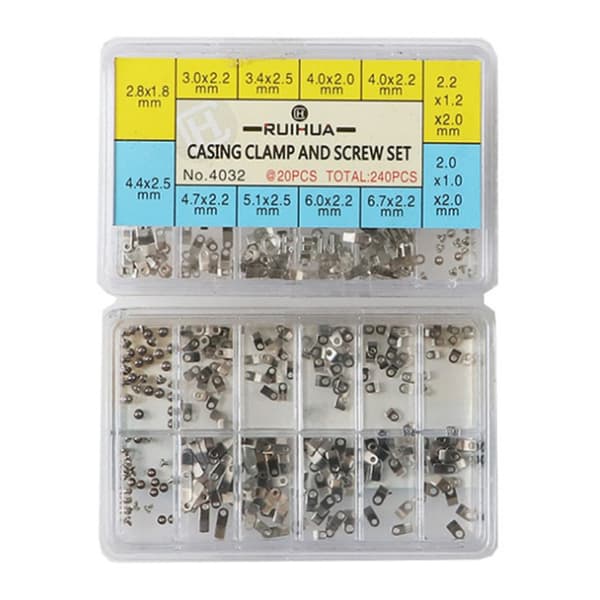 240st 10 Storlek Watch Movement Case Clamp Fixing Adapter Säker