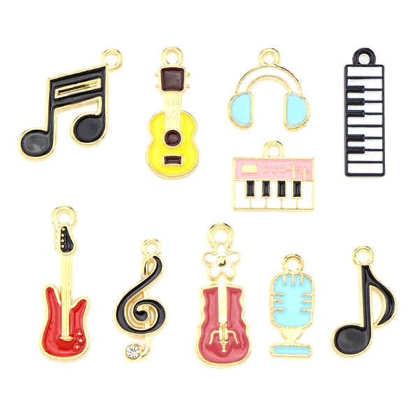 10 st/ set Music Note Charms Hänge DIY Armband Halsband Makin 1set/10pcs