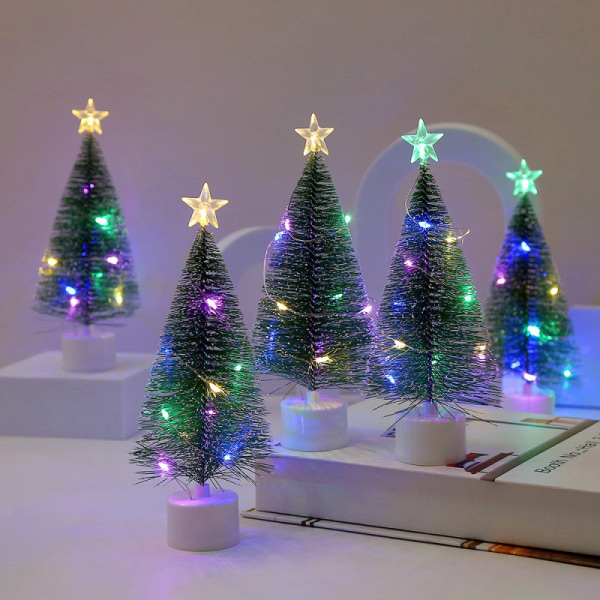 1st självlysande mini julgranar Vackra små konstgjorda Xm