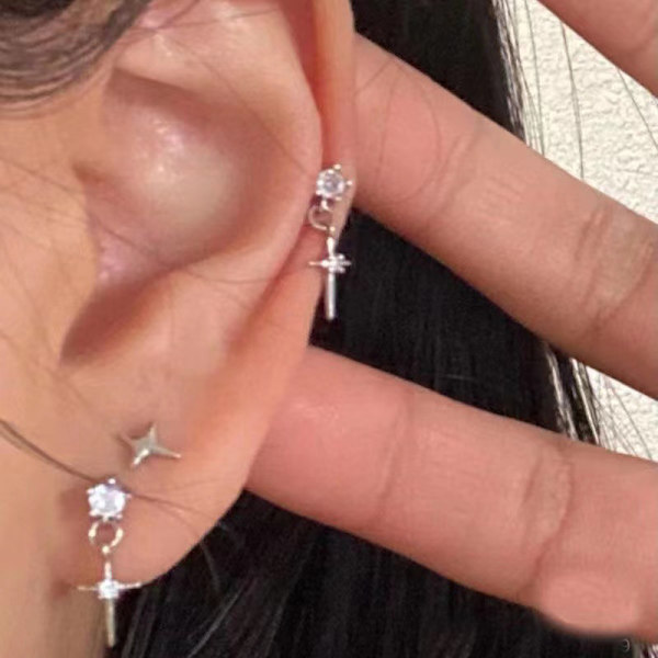 1 Par Vackra Crystal Zircon Stud örhängen för kvinnor e Jewelr