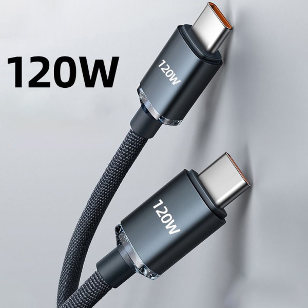 120W USB C till typ C-kabel för IPhone 15 Pro Max 13 Oneplus PO Purple-2m