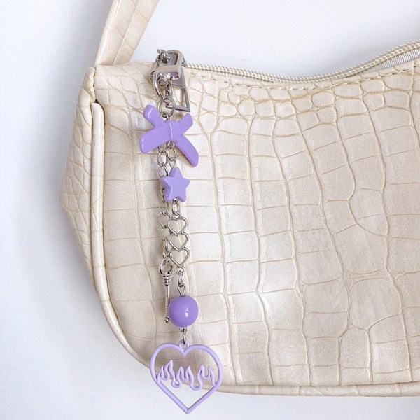 Sweet Butterfly Keychain Phone Love Hang Chain Bag Nyckelring Alb Purple