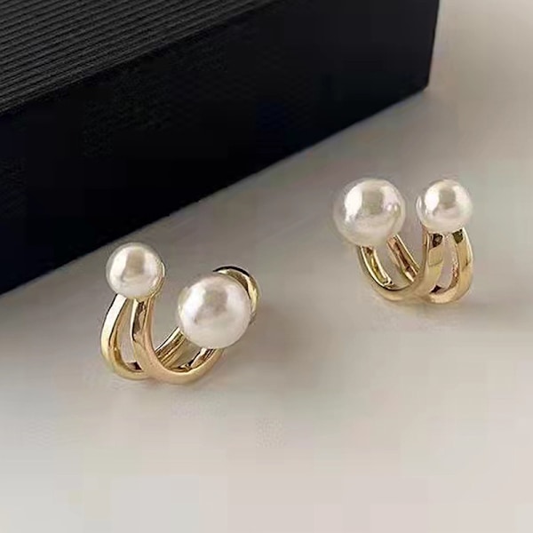 Nya Retro Light Luxury Pearl Stud örhängen n Simple Jewelry Chr