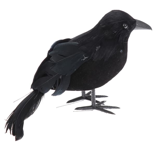 Halloween Black Crow Props Realistic Raven Spooky Feathered Cro