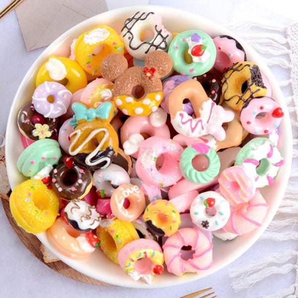 10st Flatback Resin Donut Cookies Cake Cabochons Charms DI Multicolor2