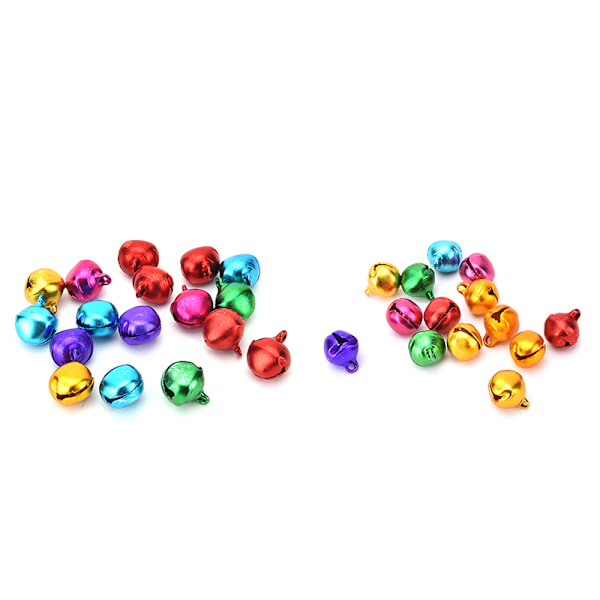 100 st/ set Små Jingle Bells Färgglada lösa pärlor dekoration 12