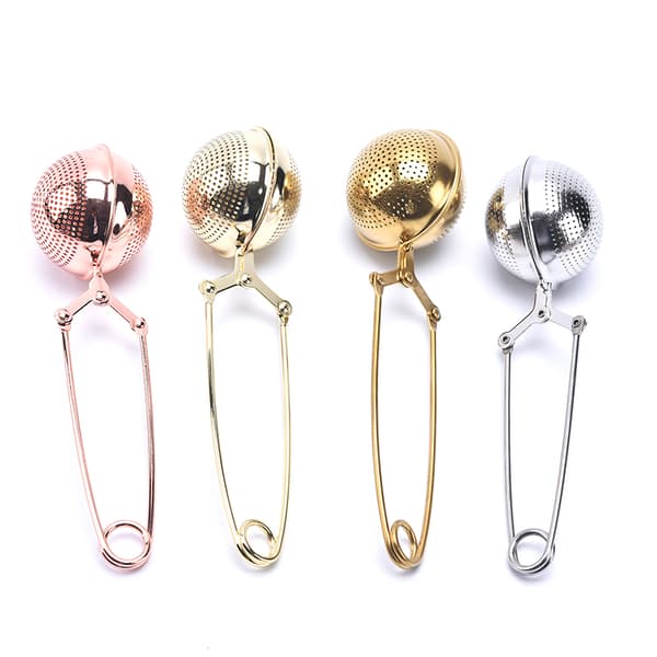 1 ST Te Infuser Rostfritt stål Sphere Tea Sil Kryddfilt Rose Gold