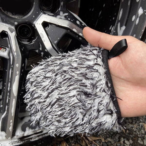 Biltvättshandskar Microfiber Dubbelsidig Wheel Detailer Wash Glo A2