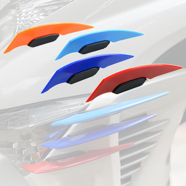 1Par Universal Motorcykel Winglet Aerodynamisk Spoiler Dynamic Red