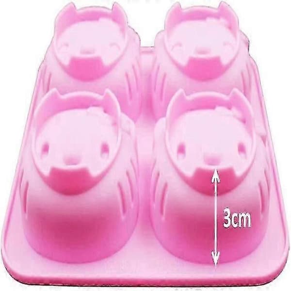 Hello Kitty 4-håls silikonkakform med två sorters uttryck_KÖP DEN