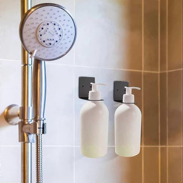 2 st Tvålflaskedispenserhållare, Väggmonterade Tvålpumpflaskedispenserställ, Rostfritt Stål