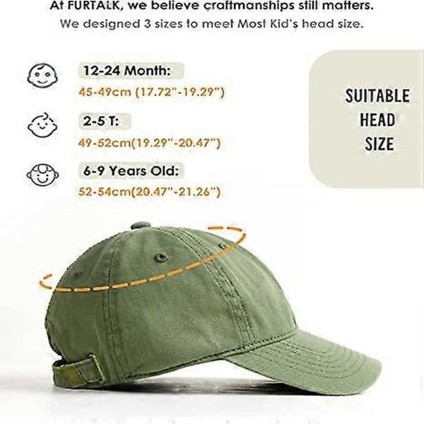 Småbarns baseballhatt for gutter og jenter, justerbar vasket bomulls baseballcaps med hestehale