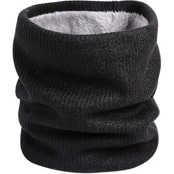 Halsvärmare Snood Halsduk Fleecefoder Tjock Vinter Varm Stickad Halsduk Gåva
