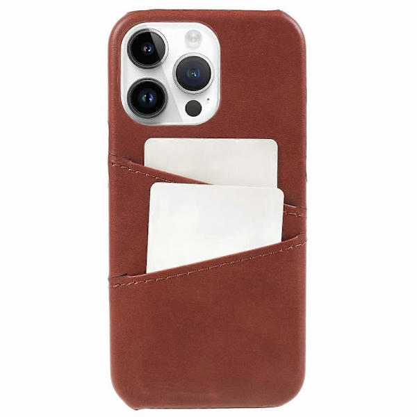 For iPhone 15 Pro PU Leather+PC Phone Case with 2 Card Holders