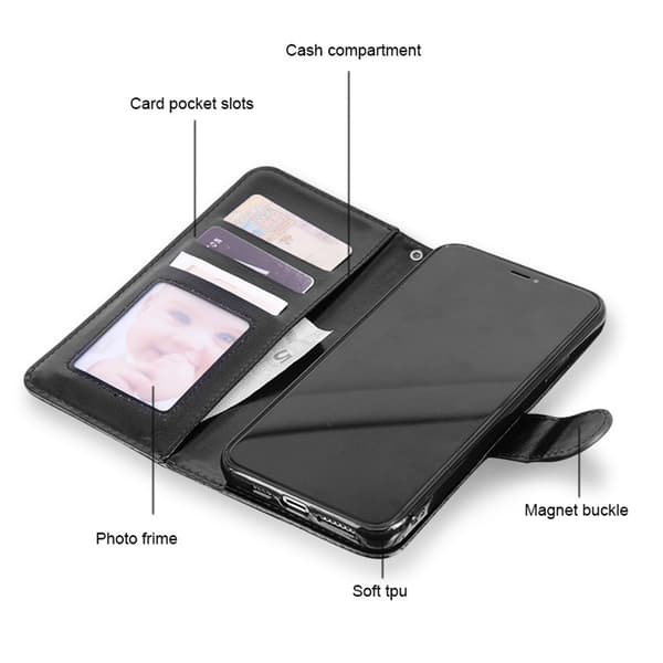 iPhone 13 Mini - Etui / Magnetisk 2-i-1 Pung Etui - Vælg Farve! Sort