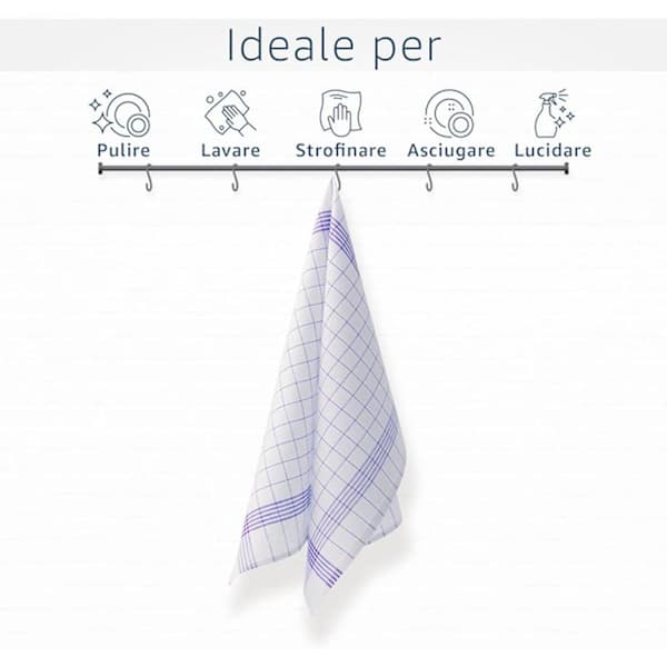 Kitchen Towels 100% Cotton (10 Pcs) - Blue