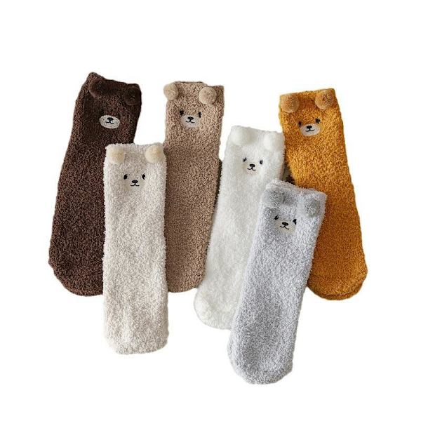 Strømper - Cocoon Teddybjørn - Bløde - One size - 6 par