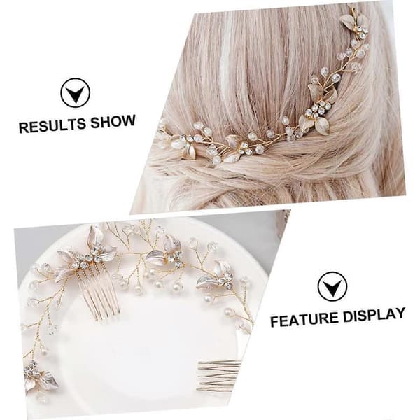 Brudehårkam med elegant perleblomsterdesign, bryllupshårpynt til brude og brudepiger