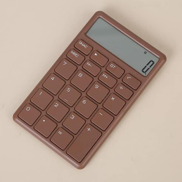 Calculator - with LCD Display - Portable - Silent - Brown - 1-Pack