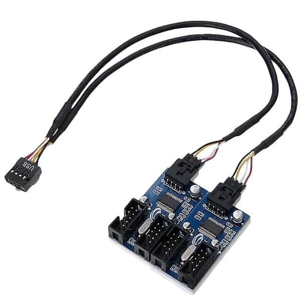 Moderkorts USB 9-Pin Header 1 till 4 Splitter Port Multiplier 30cm Förlängningskabel