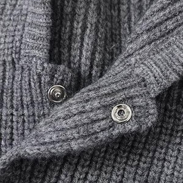 Balaclava Strikket Pullover Lue Vinter Varm Hettegenser Skjerf Beanielue for Kvinner Menn (Svart)
