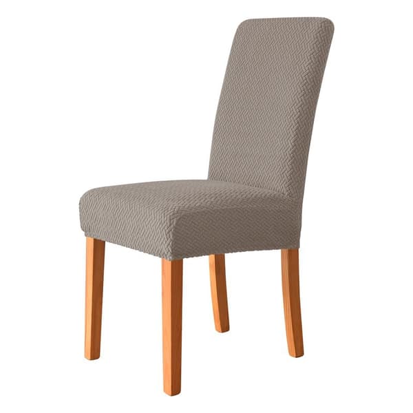6-delt beige elastisk stolebetræk (aftageligt elastisk betræk)
