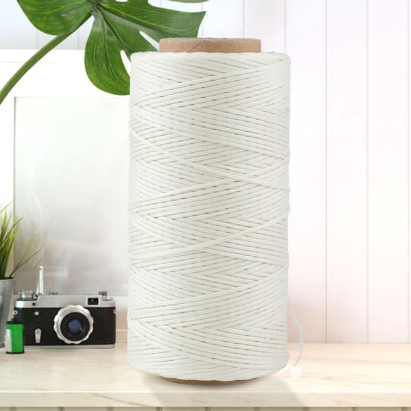 Håndsydd flat vokset tråd sytråd for håndsøm (beige)