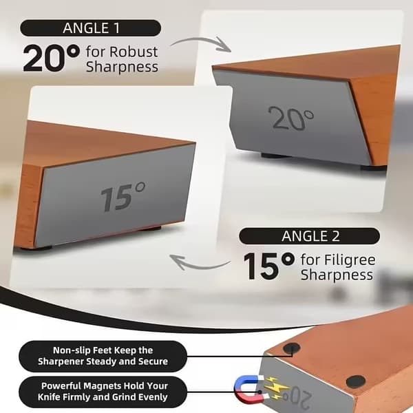 Knife Sharpener Pro with Magnetic Roller, 15 & 20 Degrees – For All Kitchen Knives Green