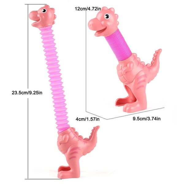 Teleskopisk Sugpropp Dinosaurie Pop Tubes Sensoriska Leksaker Djur Sugpropp Monterad Leksak (9 ST)[D]